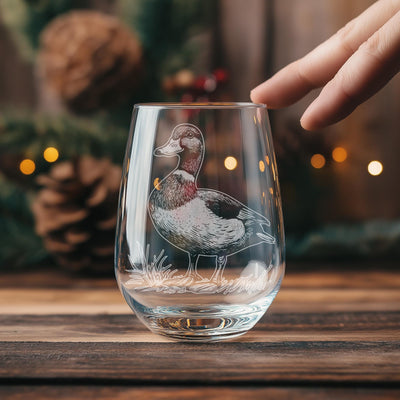 Mallard Duck Glasses | Birding Personalized Whiskey, Wine & Beer Glassware, Nature Inspired Drinkware, Waterfowl Wildlife Decor, Birder Gift