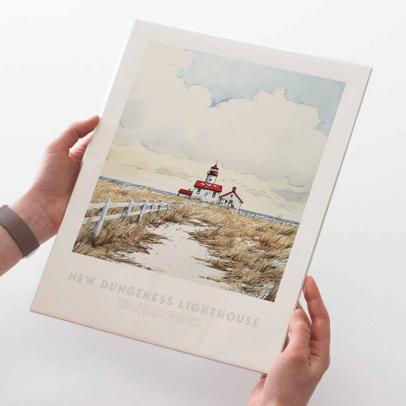New Dungeness Lighthouse Washington Wall Art Print