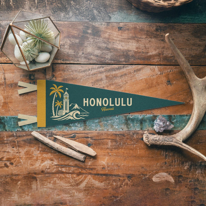 Honolulu Hawaii Felt Pennant