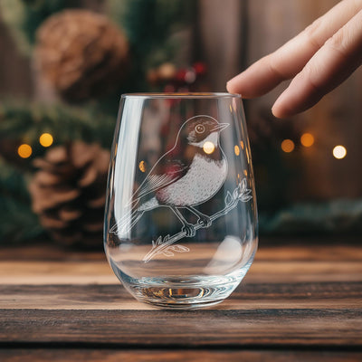 American Robin Glasses | Birding Personalized Whiskey, Wine & Beer Glassware, Nature Inspired Drinkware, Bird Wildlife Decor, Birder Gift