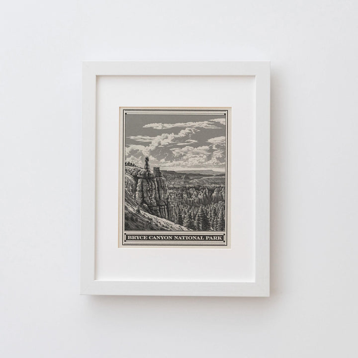 Bryce Canyon National Park Lithograph Style Print - Vintage Grand Staircase Utah archival matte fine art print Peekaboo &amp; Queens Garden Gift
