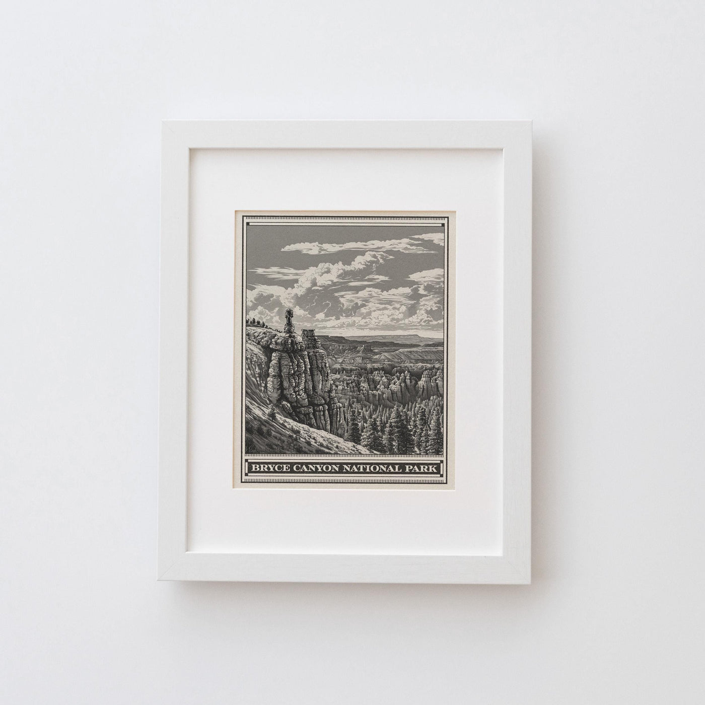 Bryce Canyon National Park Lithograph Style Print - Vintage Grand Staircase Utah archival matte fine art print Peekaboo & Queens Garden Gift