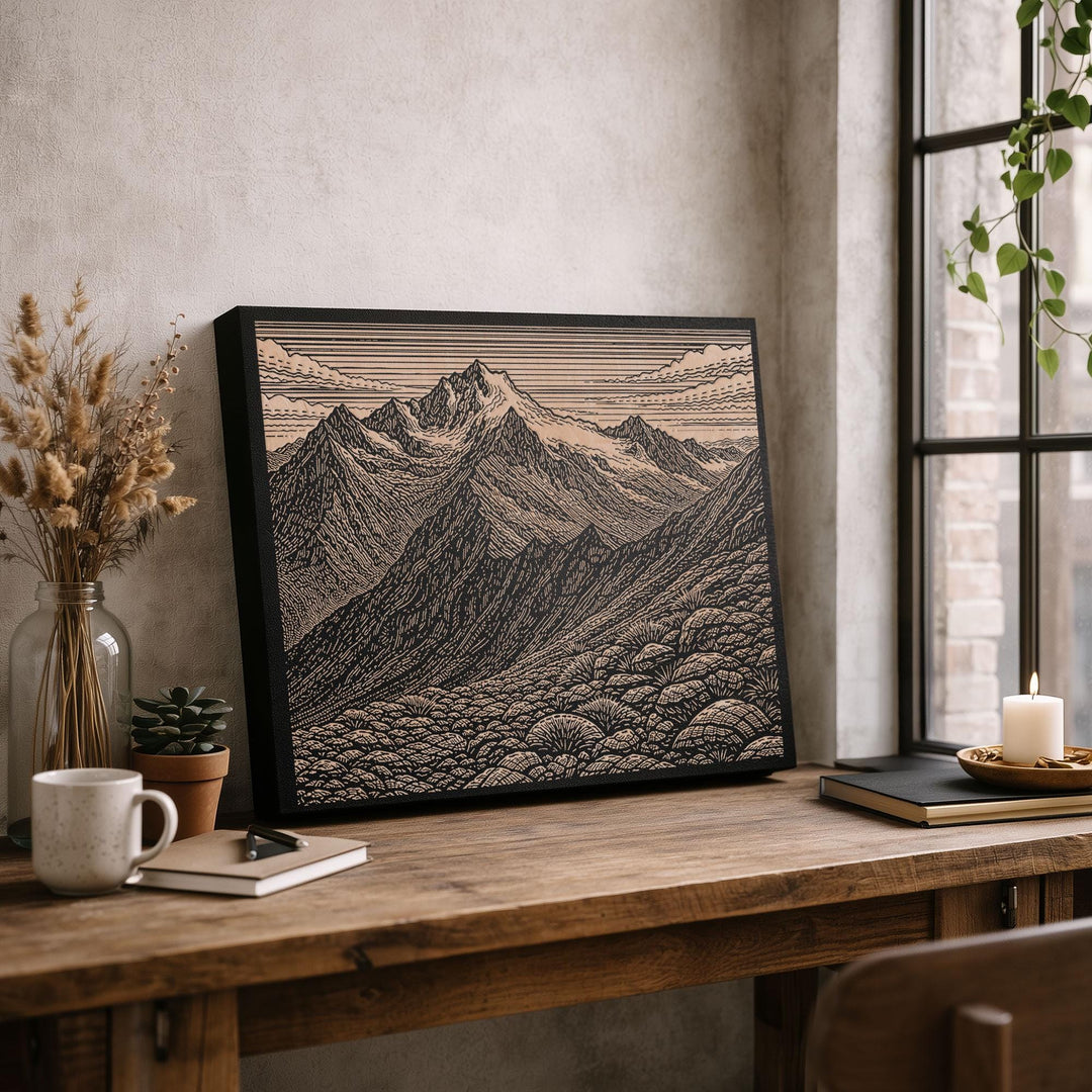 Andes Peru Engraved Illustration
