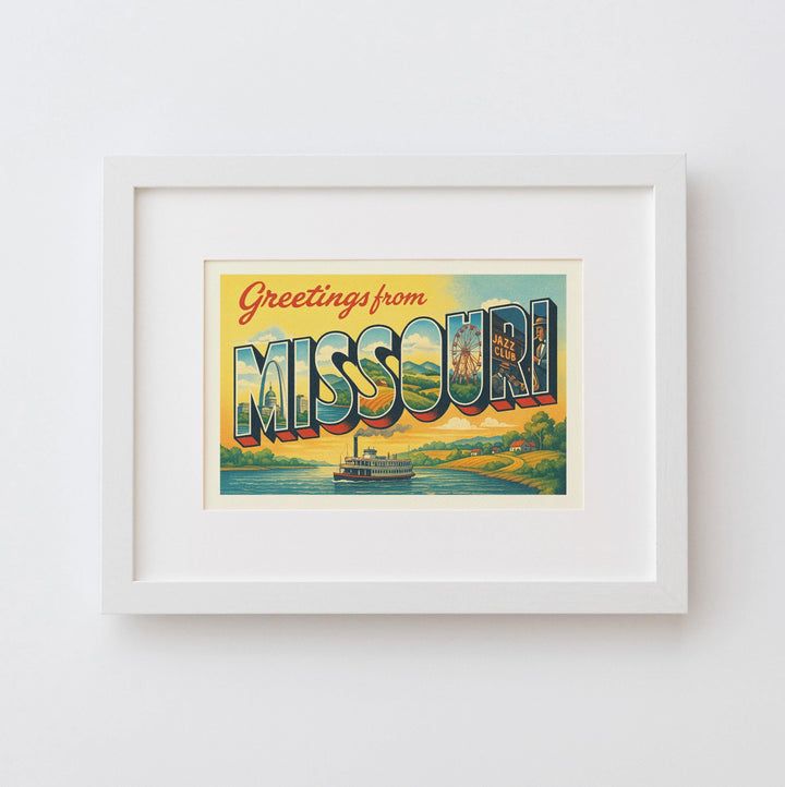 Missouri Postcard Art Print