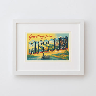 Missouri Postcard Art Print