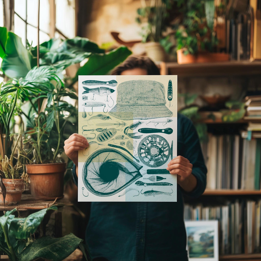 Fishing Flatlay Print