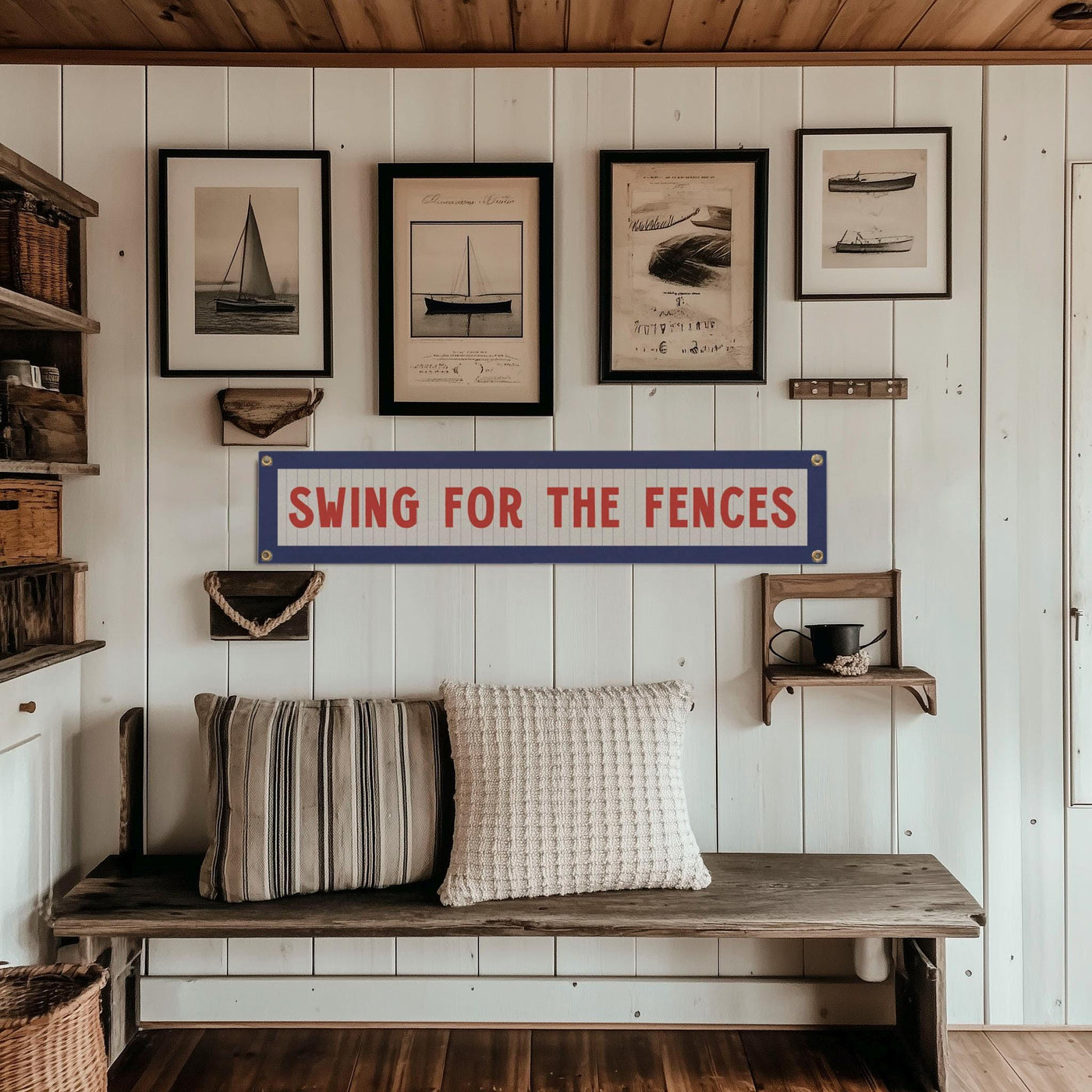 Swing For The Fences Felt Banner