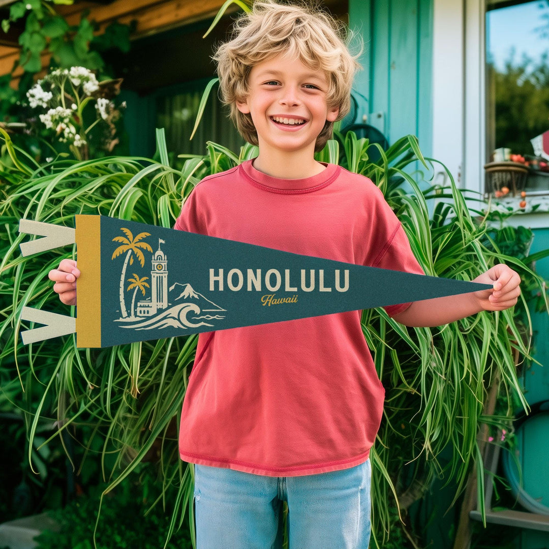Honolulu Hawaii Felt Pennant