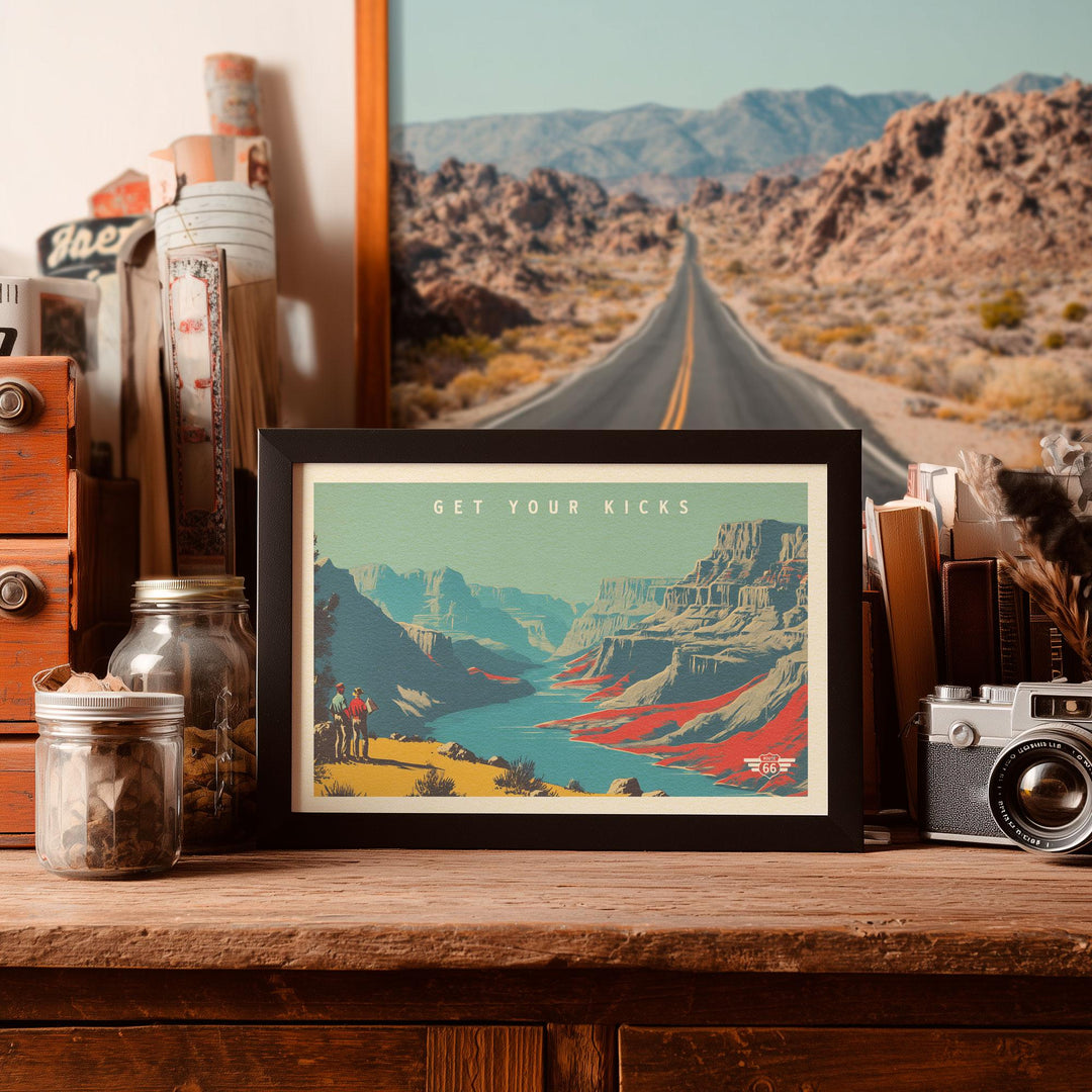 Get Your Kicks Postcard Art Print
