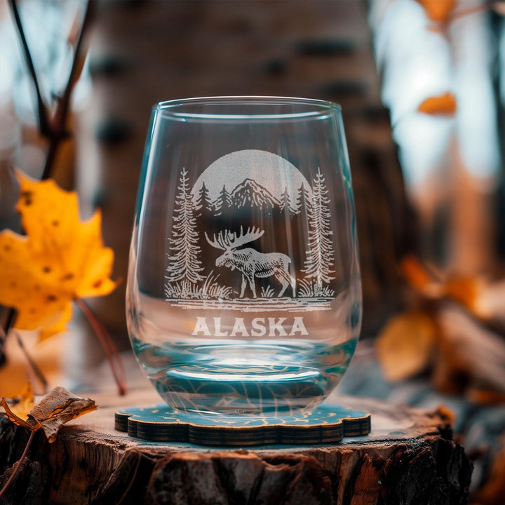 Alaska State Moose Glasses