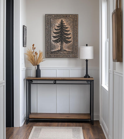 Pine Tree Engraved Birch Illustration