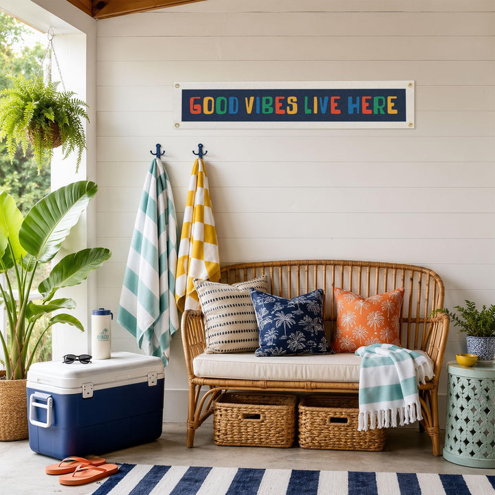 Good Vibes Live Here Felt Banner