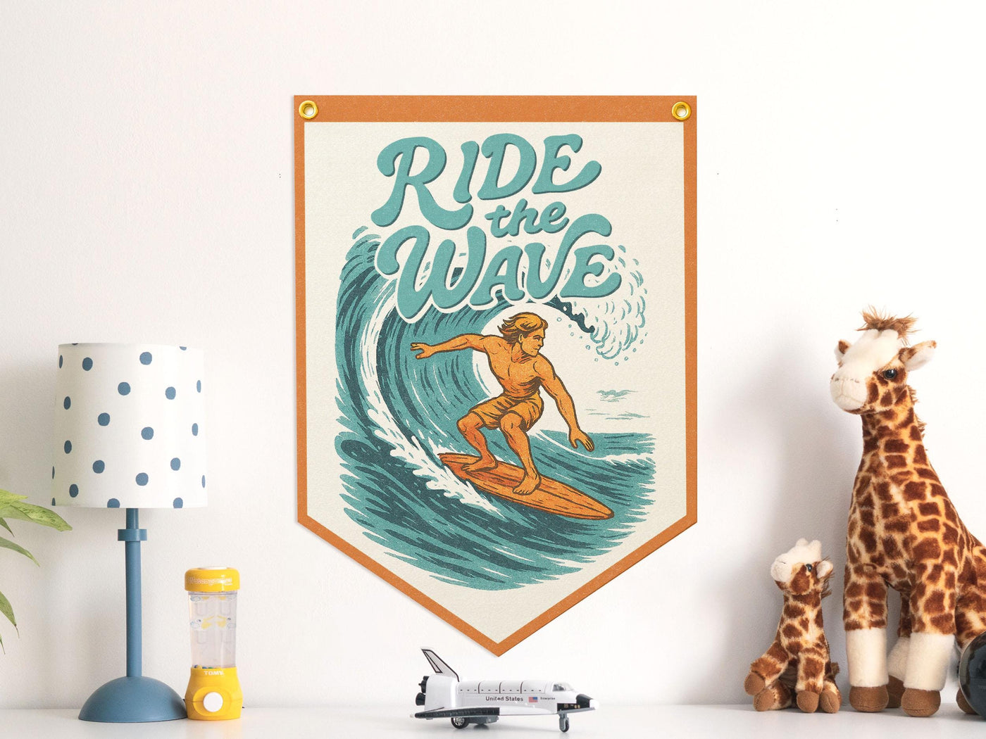 Ride The Wave Felt Camp Flag