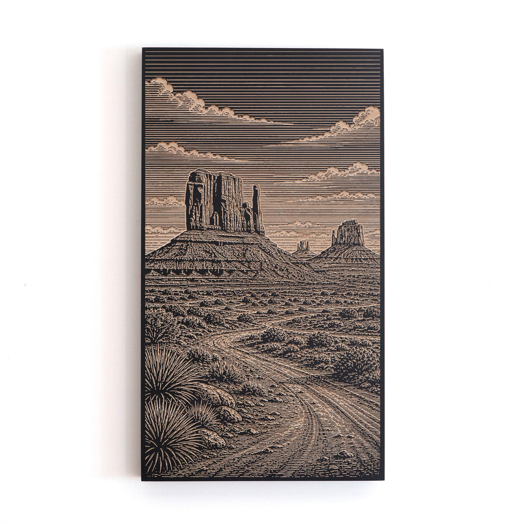 Monument Valley Buttes Engraved Birch Art Panel