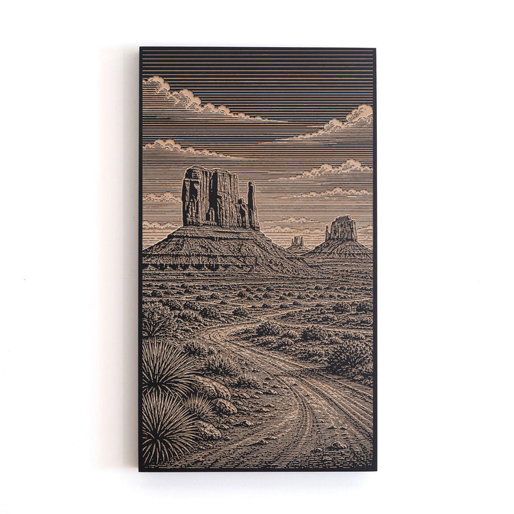 Monument Valley Buttes Engraved Birch Art Panel