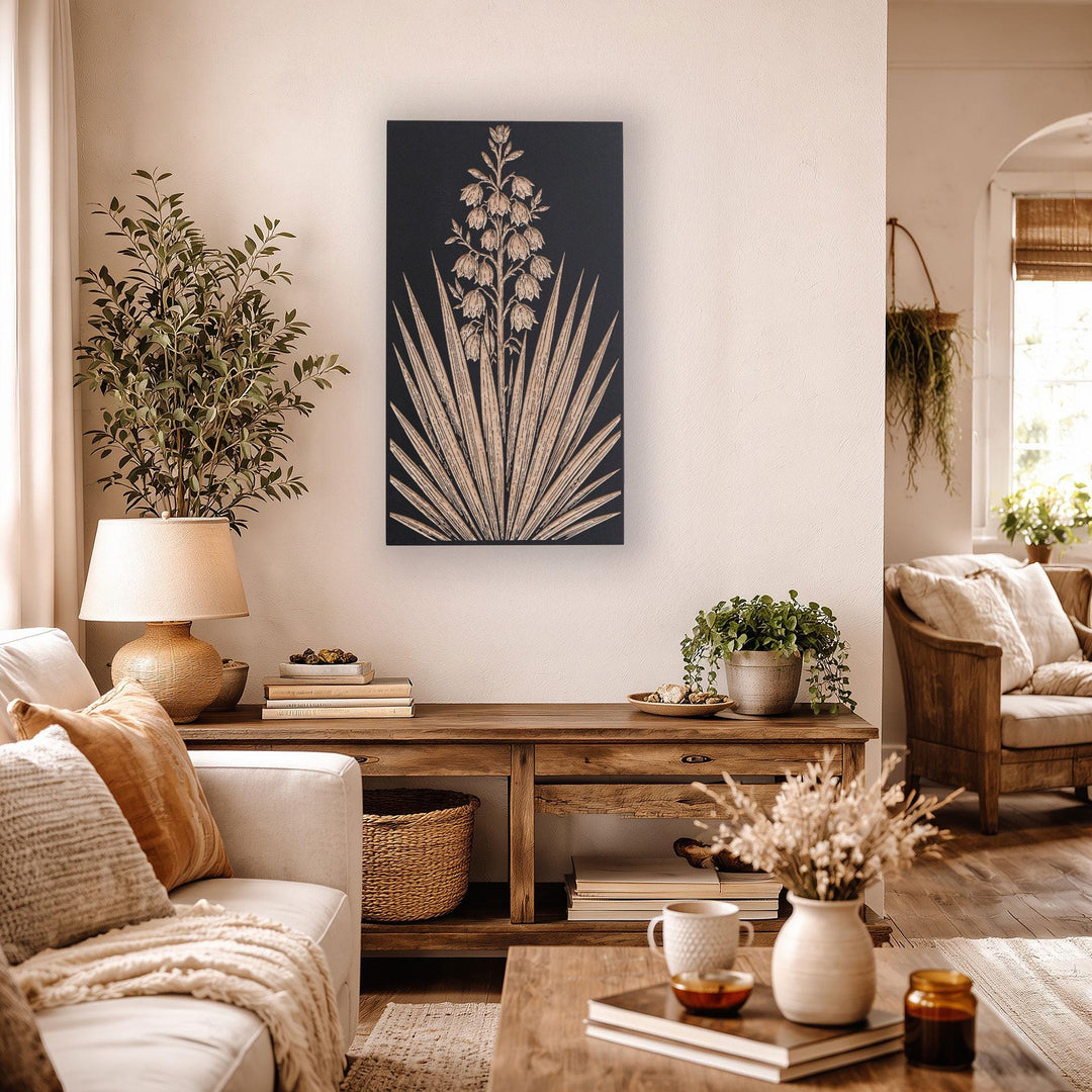 Yucca Plant Engraved Birch Art Panel