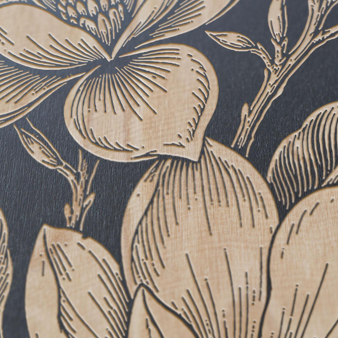 Magnolia Blossom Engraved Birch Art Panel
