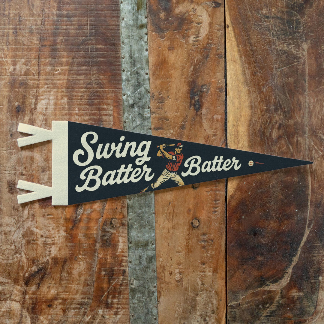 Swing Batter Batter Felt Pennant
