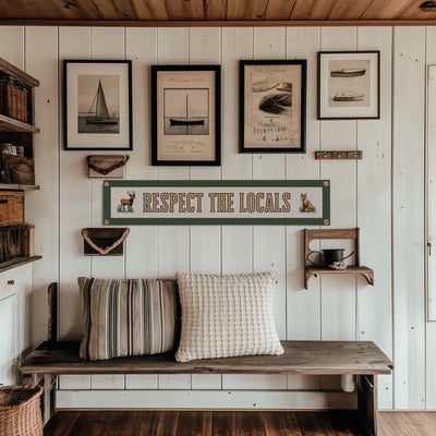 Respect The Locals Banner – Vintage Felt Flag