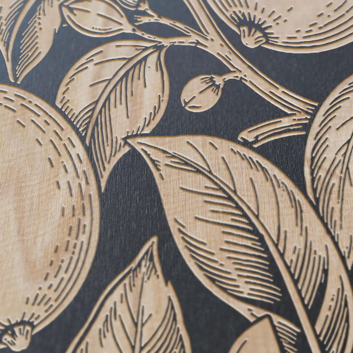 Lemon Branch Engraved Birch Art Panel