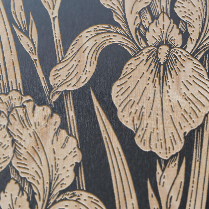 Iris Bloom Engraved Birch Art Panel