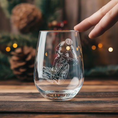 Road Biker Glasses | Cycling Whiskey, Wine & Beer Glassware Gift, Biker Themed Drinkware, Bike Sports Gift, Outdoor Road Bike Enthusiasts