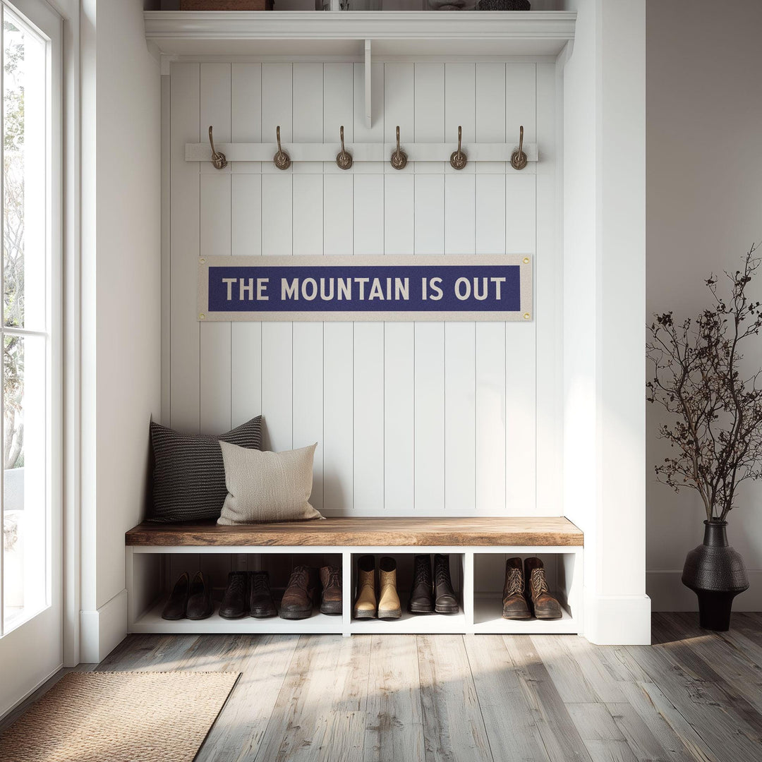 The Mountain is Out Felt Sign Banner