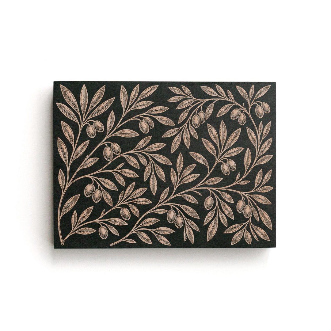 Olive Branches Engraved Birch Art Panel