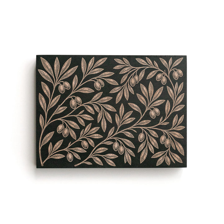 Olive Branches Engraved Birch Art Panel