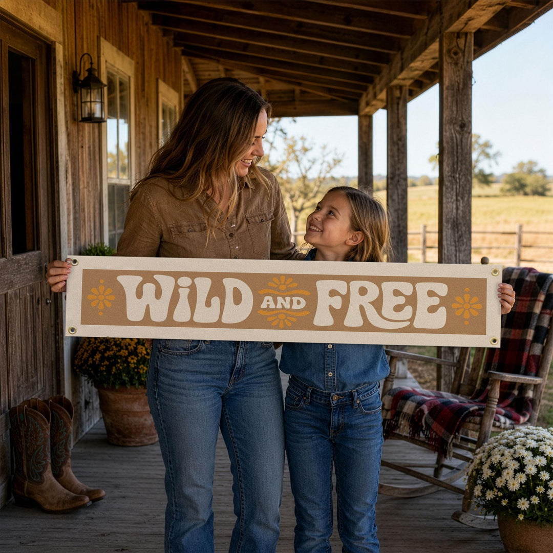 Wild and Free Felt Banner