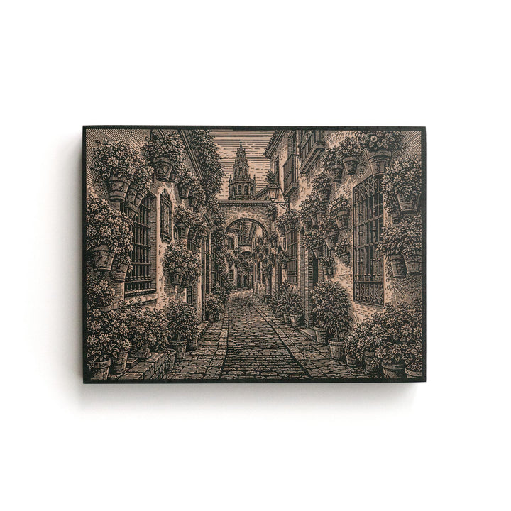 Córdoba Old Town Engraved Birch Art Panel