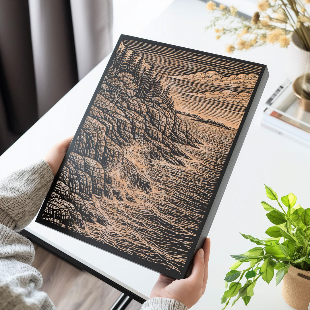 Acadia National Park Engraved Birch Art Panel