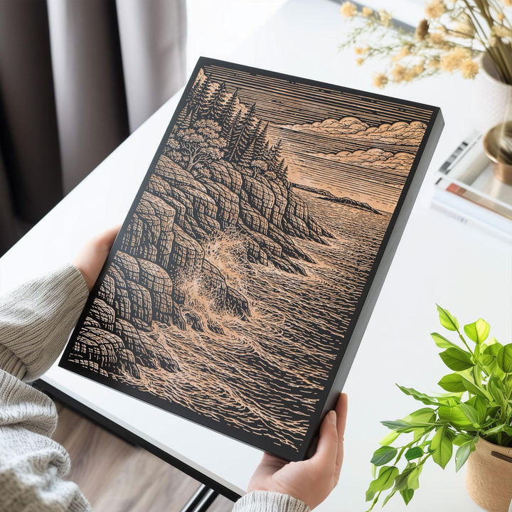 Acadia National Park Engraved Birch Art Panel