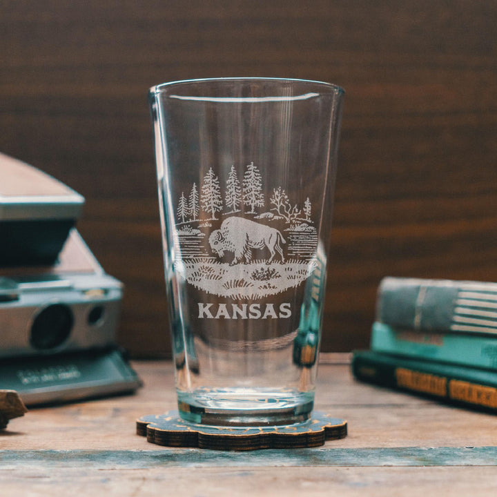 Kansas State American Bison Glasses
