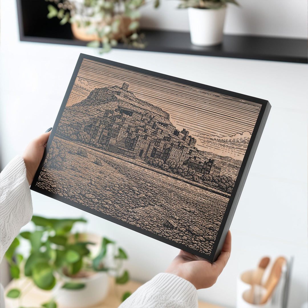 Ait Benhaddou Morocco Engraved Birch Art Panel