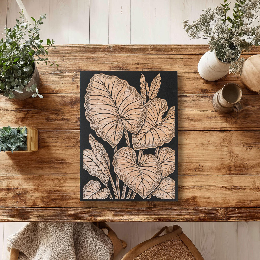 Elephant Ear Engraved Birch Art Panel