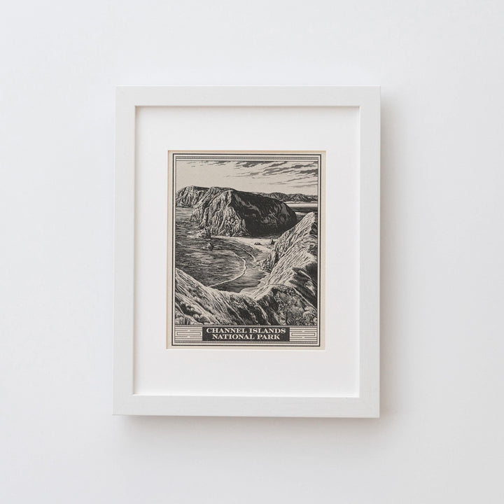 Channel Islands National Park Lithograph Style Print - Vintage California archival matte fine art print. Santa Cruz Santa Rosa Island Gift