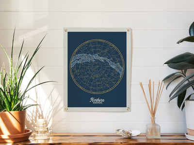 Northern Hemisphere Star Map Felt Poster Banner Print
