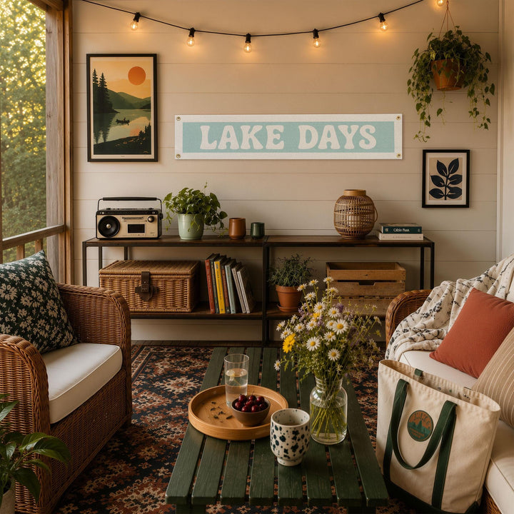 Lake Days Felt Banner