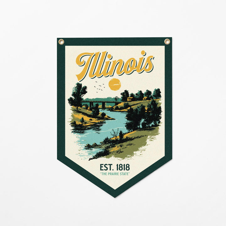 Illinois Felt Camp Flag