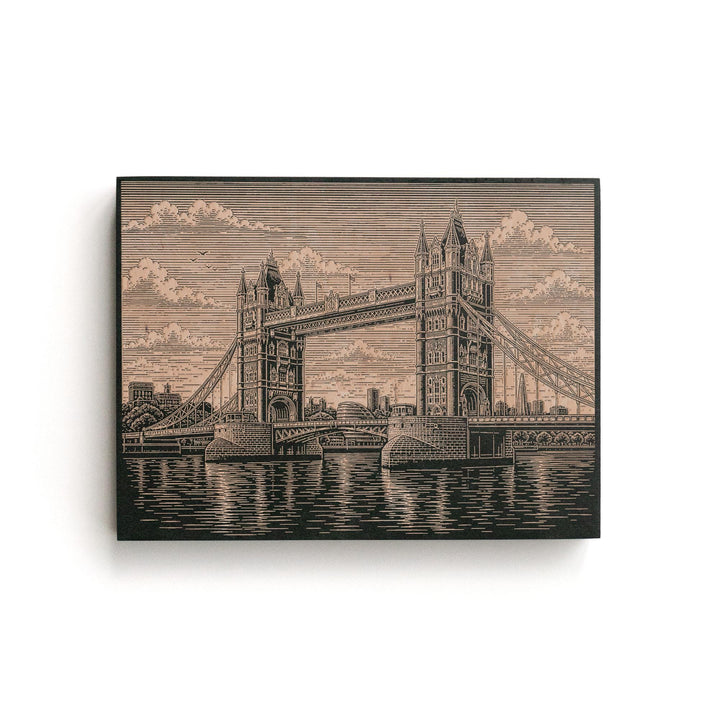 Tower Bridge London Engraved Birch Art Panel