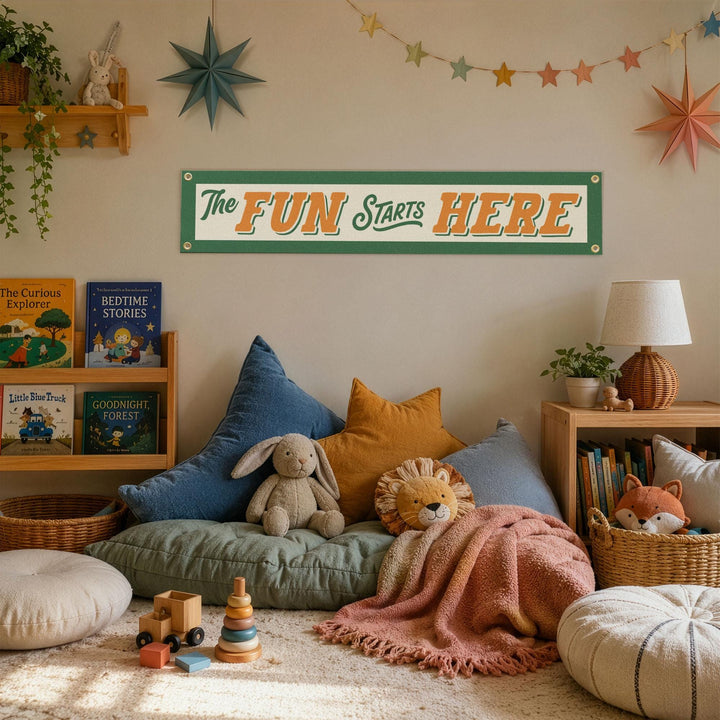 The Fun Starts Here Felt Banner