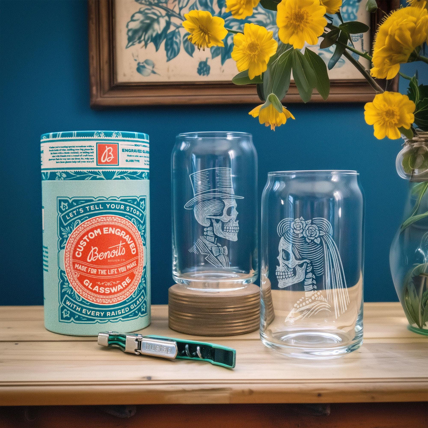 Skeleton Couple Glasses (Set of 2)