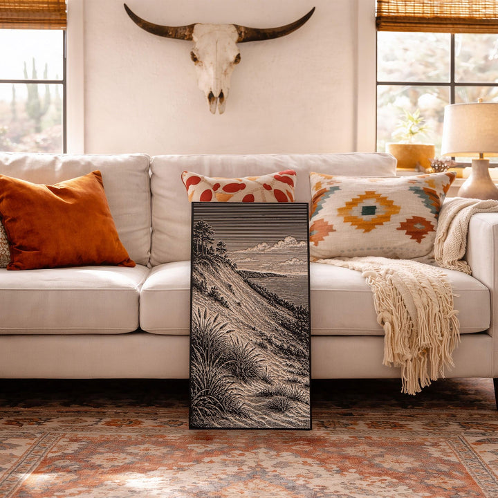 Sleeping Bear Dune Bluff Engraved Birch Art Panel