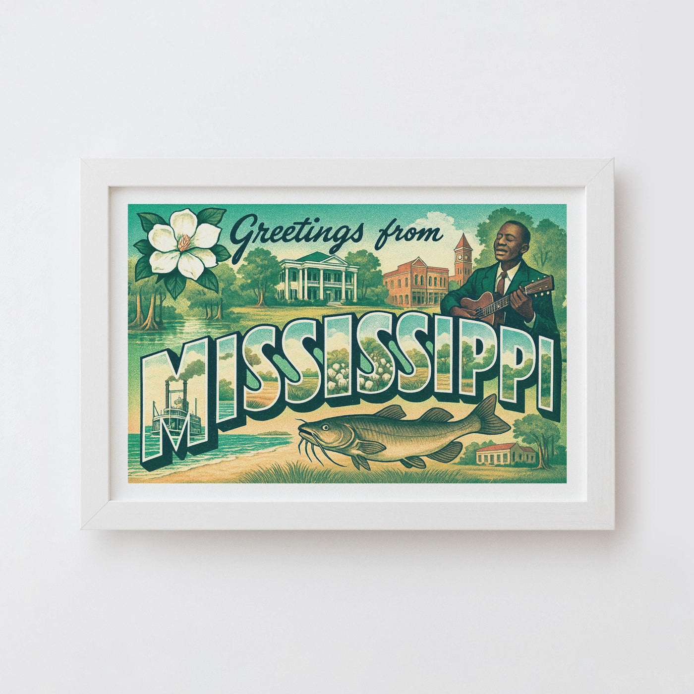 Mississippi Postcard Art Print