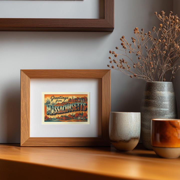 Massachusetts Postcard Art Print