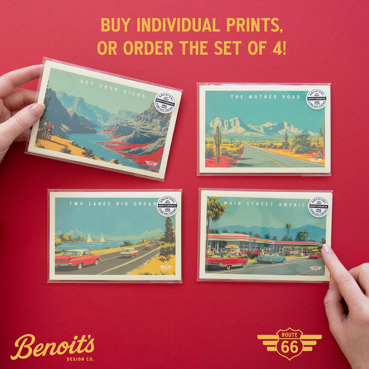 Get Your Kicks Postcard Art Print