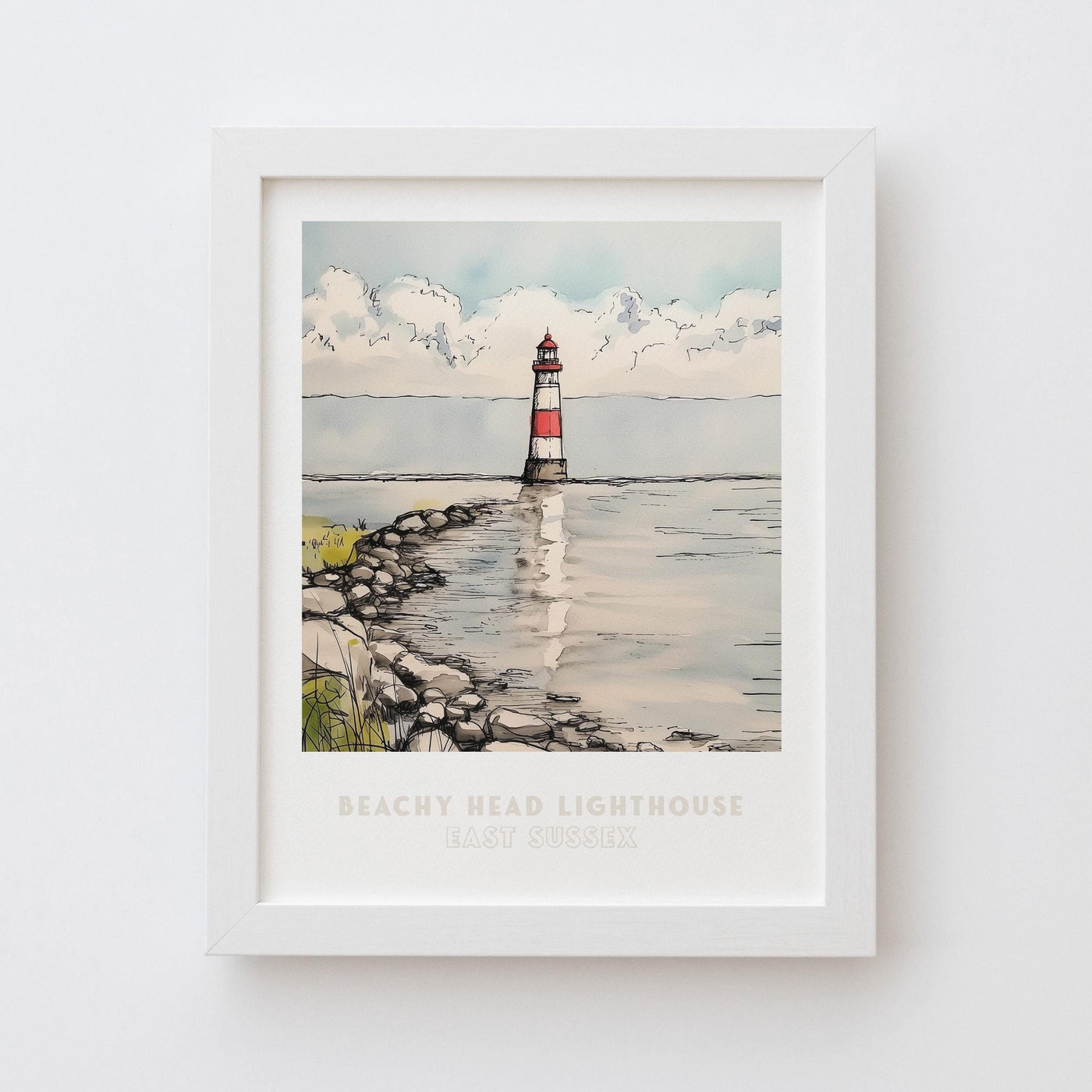 Beachy Head Lighthouse East Sussex UK Wall Art Print