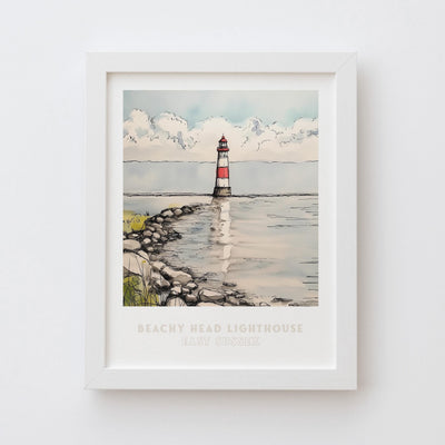 Beachy Head Lighthouse East Sussex UK Wall Art Print