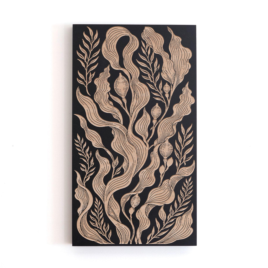 Kelp Forest Ribbon Engraved Birch Art Panel